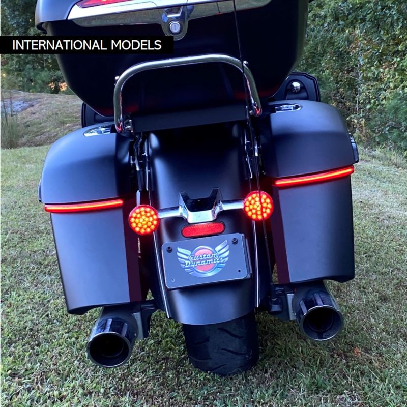 Run & Brake Auxiliary LED Saddlebag Lights for International Indian Motorcycles 
