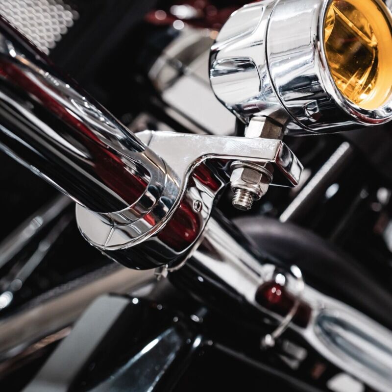 Motorcycle Fog Lamp 1.25" Engine Guard P-Clamp Mounts