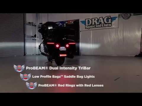 Low Profile LED BAGZ™ & ProBEAM® Dual Intensity LED TriBar for Harley Davidson Motorcycles